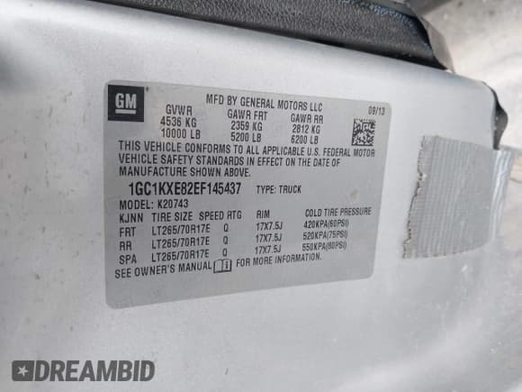 ✅ 2014 Chevrolet Silverado 2500HD LT • VIN: 1GC1KXE82EF145437 • Lot: 42394046. Listed on IAAI with 393,771 mi. Free auction sales archive from the USA and detailed vehicle history report at DreamBid. Image 9.