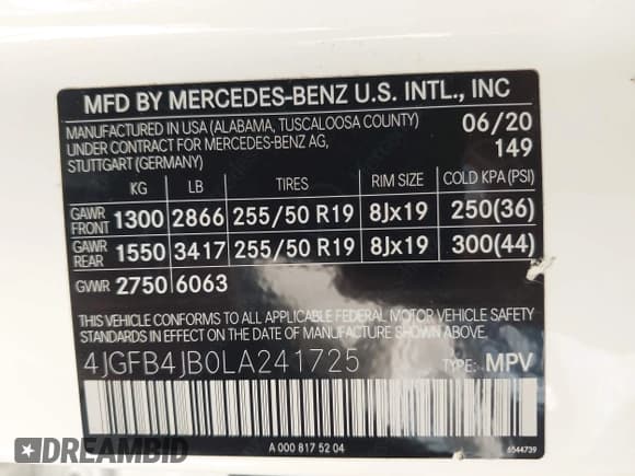 ✅ 2020 Mercedes-Benz GLE 350 • VIN: 4JGFB4JB0LA241725 • Lot: 43331230. Listed on IAAI with 78,240 mi. Free auction sales archive from the USA and detailed vehicle history report at DreamBid. Image 9.