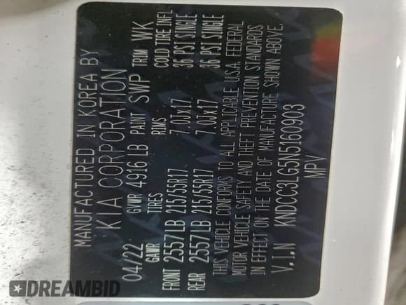 ✅ 2022 Kia Niro S • VIN: KNDCC3LG5N5160903 • Лот: 93875495. Опубликован ранее на Copart с пробегом 79 927 миль. Бесплатный доступ к архиву аукционных продаж из США и подробный отчёт об истории автомобиля на DreamBid. Изображение 13.