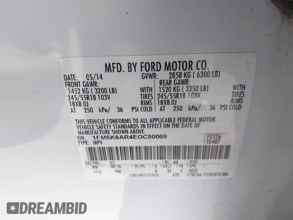 ✅ 2014 Ford Police Interceptor Utility • VIN: 1FM5K8AR4EGC50069 • Lot: 43882850. Wystawiony na IAAI z przebiegiem 170 520 mil. Bezpłatny archiwum sprzedaży aukcyjnych z USA i szczegółowy raport historii pojazdu na DreamBid. Zdjęcie 9.