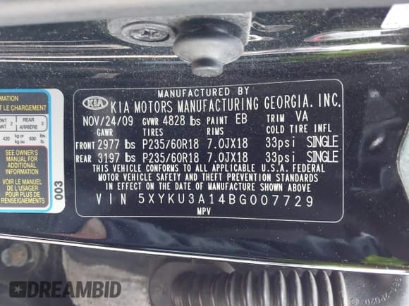 ✅ 2011 Kia Sorento EX • VIN: 5XYKU3A14BG007729 • Lot: 43516068. Wystawiony na IAAI z przebiegiem Nie podano. Bezpłatny archiwum sprzedaży aukcyjnych z USA i szczegółowy raport historii pojazdu na DreamBid. Zdjęcie 9.