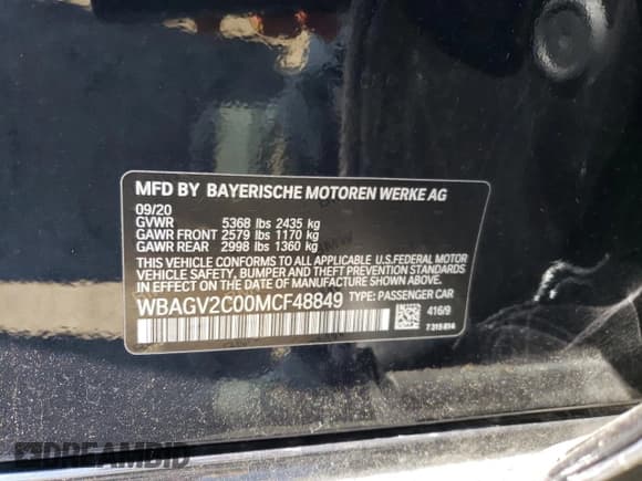 ✅ 2021 BMW 8 Series 840i • VIN: WBAGV2C00MCF48849 • Lot: 43969833. Wystawiony na Copart z przebiegiem 25 894 mil. Bezpłatny archiwum sprzedaży aukcyjnych z USA i szczegółowy raport historii pojazdu na DreamBid. Zdjęcie 12.