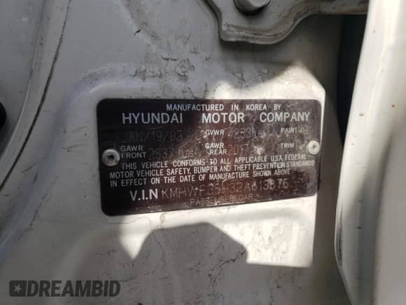 2002 Hyundai Sonata GLS с VIN KMHWF35H32A613876, выставлен на аукционе Copart как лот 81847494 с пробегом 119 892 миль миль и Списание • Salvage title. История ставок и продаж доступна на DreamBid. Изображение 14.