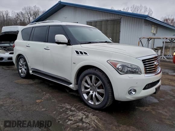 ✅ 2014 Infiniti QX80 • VIN: JN8AZ2NE1E9064954 • Lot: 96732975. Listed on Copart with 168,622 mi. Free auction sales archive from the USA and detailed vehicle history report at DreamBid. Image 4.