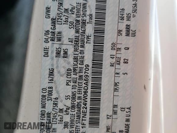 ✅ 2006 Ford Econoline Cargo • VIN: 1FTNE24W06DA69709 • Лот: 56429505. Опубликован ранее на Copart с пробегом 263 768 миль. Бесплатный доступ к архиву аукционных продаж из США и подробный отчёт об истории автомобиля на DreamBid. Изображение 13.