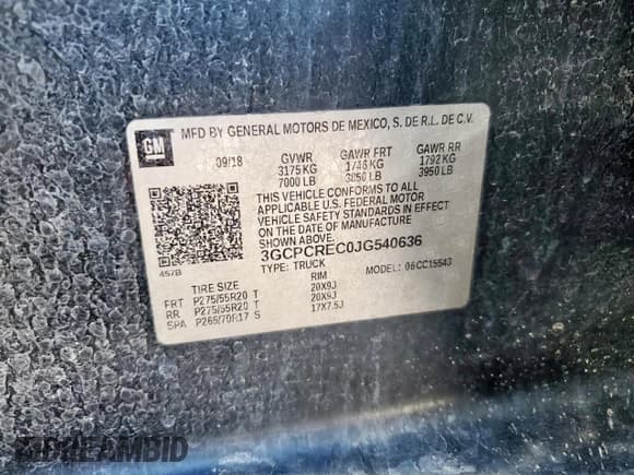 ✅ 2018 Chevrolet Silverado 1500 LT • VIN: 3GCPCREC0JG540636 • Lot: 92721245. Wystawiony na Copart z przebiegiem 164 314 mil. Bezpłatny archiwum sprzedaży aukcyjnych z USA i szczegółowy raport historii pojazdu na DreamBid. Zdjęcie 13.