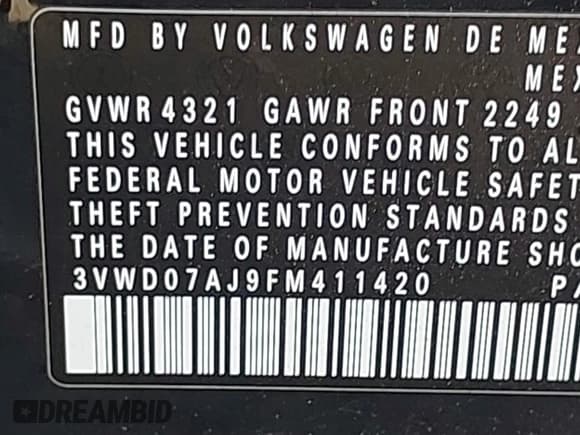 ✅ 2015 Volkswagen Jetta SE • VIN: 3VWD07AJ9FM411420 • Лот: 40246311. Опубликован ранее на IAAI с пробегом 141 456 миль. Бесплатный доступ к архиву аукционных продаж из США и подробный отчёт об истории автомобиля на DreamBid. Изображение 9.