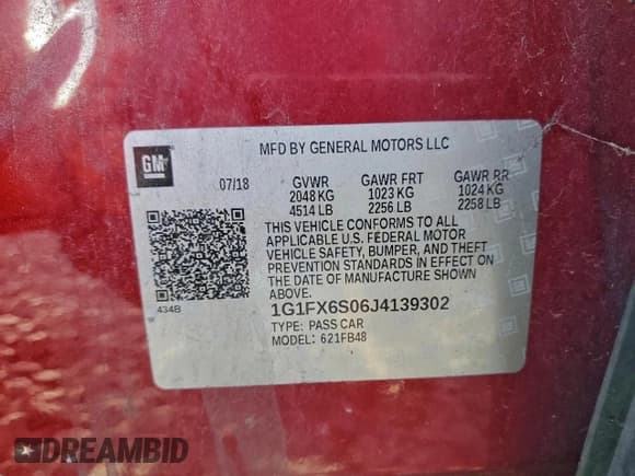 ✅ 2018 Chevrolet Bolt EV Premier • VIN: 1G1FX6S06J4139302 • Lot: 95067285. Listed on Copart with 40,602 mi. Free auction sales archive from the USA and detailed vehicle history report at DreamBid. Image 12.