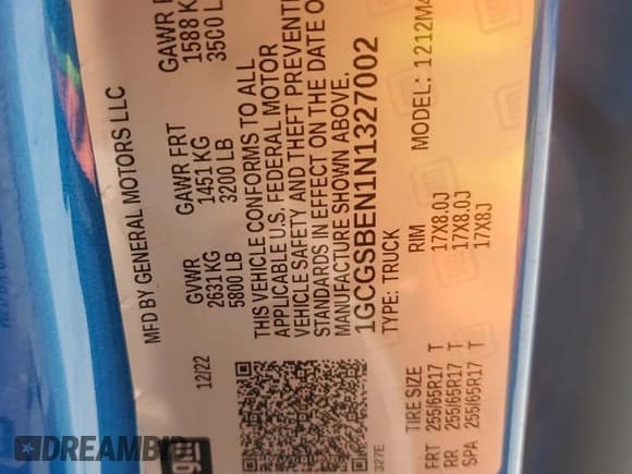 ✅ 2022 Chevrolet Colorado 2WD Work Truck • VIN: 1GCGSBEN1N1327002 • Lot: 60754955. Wystawiony na Copart z przebiegiem 91 888 mil. Bezpłatny archiwum sprzedaży aukcyjnych z USA i szczegółowy raport historii pojazdu na DreamBid. Zdjęcie 12.