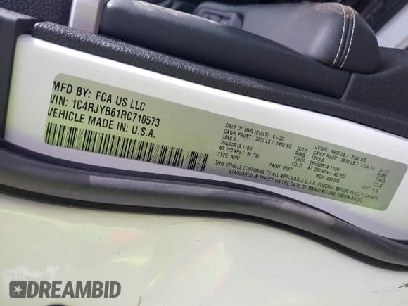 ✅ 2024 Jeep Grand Cherokee • VIN: 1C4RJYB61RC710573 • Lot: 43369280. Listed on IAAI with Not provided. Free auction sales archive from the USA and detailed vehicle history report at DreamBid. Image 9.