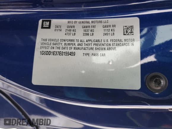 ✅ 2014 Cadillac CTS Premium • VIN: 1G6DD1E37E0159459 • Lot: 41879035. Wystawiony na Copart z przebiegiem 180 312 mil. Bezpłatny archiwum sprzedaży aukcyjnych z USA i szczegółowy raport historii pojazdu na DreamBid. Zdjęcie 12.