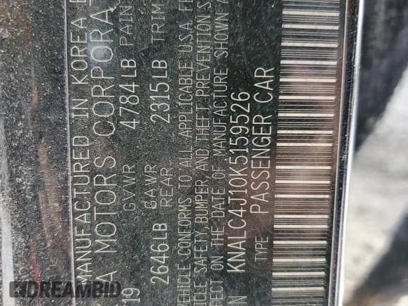 ✅ 2019 Kia Cadenza Technology • VIN: KNALC4J10K5159526 • Лот: 72820654. Опубликован ранее на Copart с пробегом 104 671 миль. Бесплатный доступ к архиву аукционных продаж из США и подробный отчёт об истории автомобиля на DreamBid. Изображение 12.