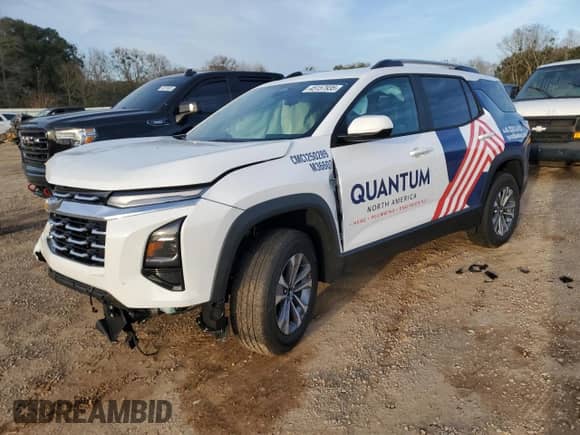 2025 Chevrolet Equinox FWD LT с VIN 3GNAXHEG3SL256912, выставлен на аукционе Copart как лот 45157935 с пробегом 185 миль миль и Списание • Salvage title. История ставок и продаж доступна на DreamBid. Изображение 1.