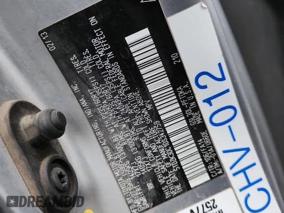 ✅ 2013 Toyota Sienna L • VIN: 5TDZK3DC1DS342759 • Lot: 91321215. Listed on Copart with Not provided. Free auction sales archive from the USA and detailed vehicle history report at DreamBid. Image 13.