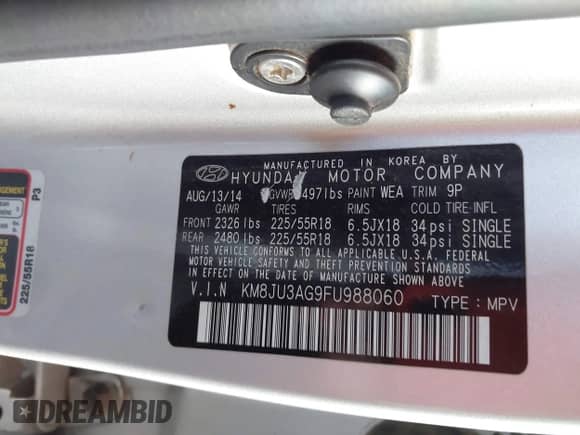 2015 Hyundai Tucson SE с VIN KM8JU3AG9FU988060, выставлен на аукционе IAAI как лот 43597545 с пробегом Не указан миль и . История ставок и продаж доступна на DreamBid. Изображение 9.