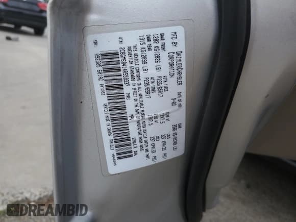 ✅ 2004 Chrysler Pacifica • VIN: 2C8GM68414R559337 • Lot: 62875355. Listed on Copart with 116,547 mi. Free auction sales archive from the USA and detailed vehicle history report at DreamBid. Image 12.