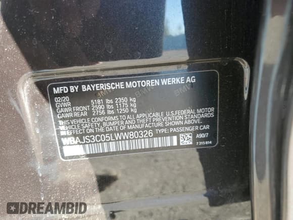 ✅ 2020 BMW 5 Series 540i xDrive • VIN: WBAJS3C05LWW80326 • Lot: 91467855. Wystawiony na Copart z przebiegiem 40 168 mil. Bezpłatny archiwum sprzedaży aukcyjnych z USA i szczegółowy raport historii pojazdu na DreamBid. Zdjęcie 12.