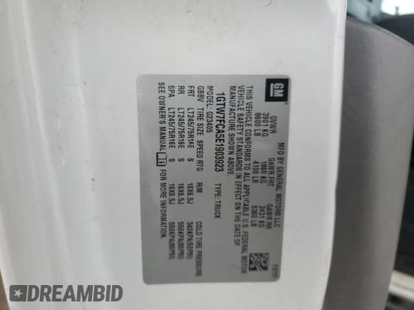 ✅ 2014 GMC Savana Cargo • VIN: 1GTW7FCA5E1903923 • Lot: 70298225. Listed on Copart with 70,012 mi. Free auction sales archive from the USA and detailed vehicle history report at DreamBid. Image 12.