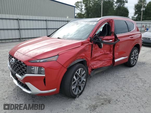 2022 Hyundai Santa Fe Calligraphy with VIN 5NMS54AL9NH477656, listed as a Copart auction lot 85307135 with 36,317 mi miles and Salvage title. Bid and sale history available at DreamBid. Image 1.