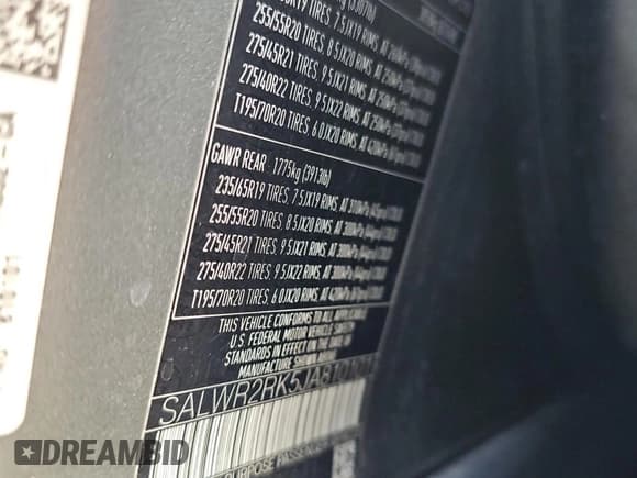 ✅ 2018 Land Rover Range Rover Sport HSE • VIN: SALWR2RK5JA810101 • Lot: 81448955. Listed on Copart with 99,353 mi. Free auction sales archive from the USA and detailed vehicle history report at DreamBid. Image 10.