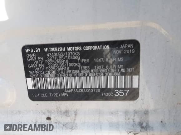 2020 Mitsubishi Outlander ES с VIN JA4AR3AU3LU013720, выставлен на аукционе IAAI как лот 41571302 с пробегом 68 258 миль миль и . История ставок и продаж доступна на DreamBid. Изображение 9.