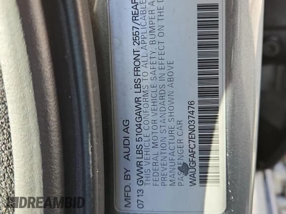 ✅ 2014 Audi A6 Premium Plus • VIN: WAUGFAFC7EN037476 • Лот: 90705755. Опубликован ранее на Copart с пробегом 155 400 миль. Бесплатный доступ к архиву аукционных продаж из США и подробный отчёт об истории автомобиля на DreamBid. Изображение 13.