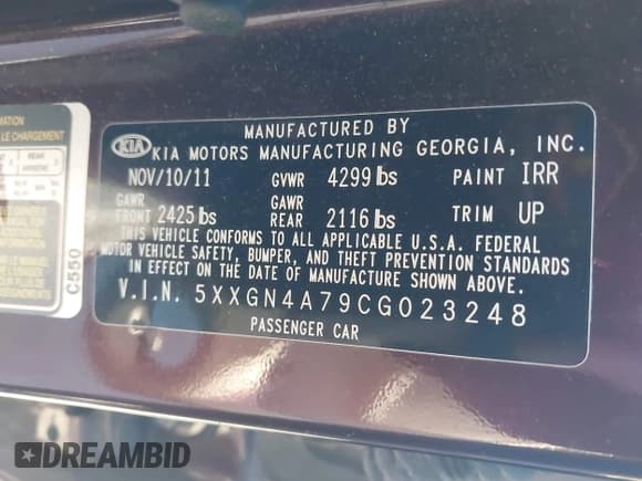✅ 2012 Kia Optima EX • VIN: 5XXGN4A79CG023248 • Lot: 43647878. Wystawiony na IAAI z przebiegiem 86 249 mil. Bezpłatny archiwum sprzedaży aukcyjnych z USA i szczegółowy raport historii pojazdu na DreamBid. Zdjęcie 9.