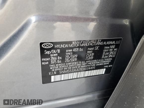 ✅ 2019 Hyundai Santa Fe Ultimate • VIN: 5NMS53AA7KH034491 • Lot: 65342924. Wystawiony na Copart z przebiegiem 144 399 mil. Bezpłatny archiwum sprzedaży aukcyjnych z USA i szczegółowy raport historii pojazdu na DreamBid. Zdjęcie 15.