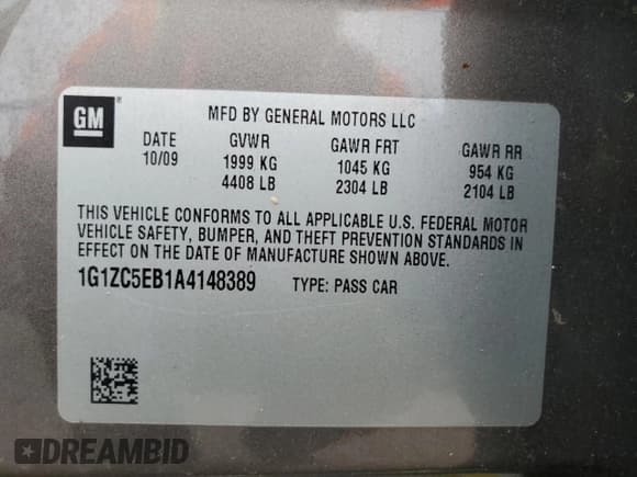 ✅ 2010 Chevrolet Malibu 1LT • VIN: 1G1ZC5EB1A4148389 • Лот: 81284055. Опубликован ранее на Copart с пробегом 49 315 миль. Бесплатный доступ к архиву аукционных продаж из США и подробный отчёт об истории автомобиля на DreamBid. Изображение 12.