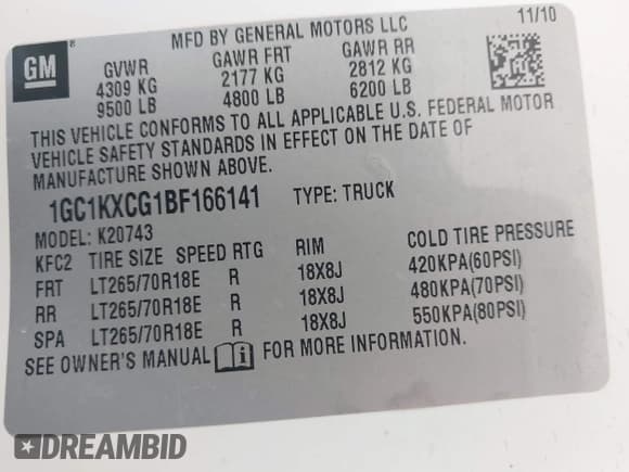 ✅ 2011 Chevrolet Silverado 2500HD LT • VIN: 1GC1KXCG1BF166141 • Лот: 42595450. Опубликован ранее на IAAI с пробегом 298 369 миль. Бесплатный доступ к архиву аукционных продаж из США и подробный отчёт об истории автомобиля на DreamBid. Изображение 9.