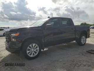 ✅ 2024 Chevrolet Silverado 1500 Custom • VIN: 1GCPABEK4RZ290222 • Лот: 81494095. Опубликован ранее на Copart с пробегом 18 991 миль. Бесплатный доступ к архиву аукционных продаж из США и подробный отчёт об истории автомобиля на DreamBid. Изображение 1.