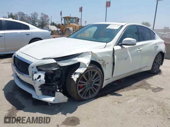 ✅ 2017 Infiniti Q50 Red Sport 400 • VIN: JN1FV7AP7HM851011 • Lot: 42518743. Listed on IAAI with Not provided. Free auction sales archive from the USA and detailed vehicle history report at DreamBid. Image 2.