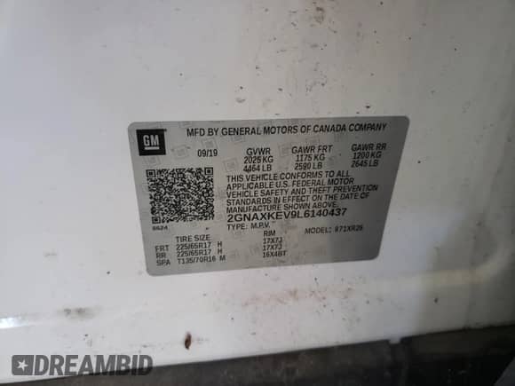 2020 Chevrolet Equinox LT z VIN 2GNAXKEV9L6140437, wystawiony jako Copart lot #89467805 z przebiegiem 118 515 mil mil oraz Czysty tytuł • Clean title. Historia ofert i sprzedaży dostępna na DreamBid. Obrazek 13.