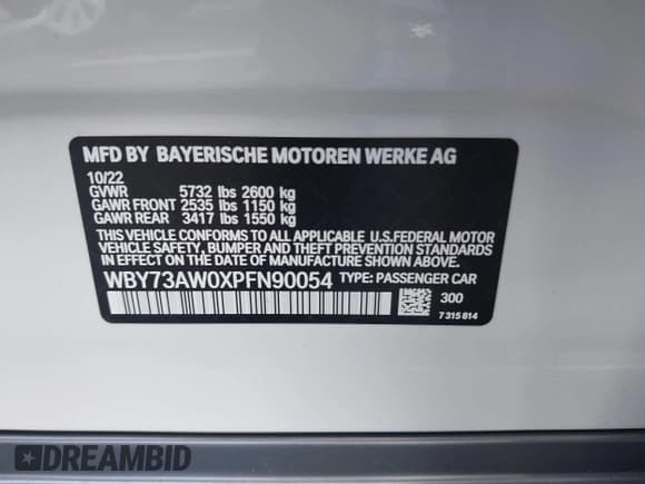✅ 2023 BMW i4 eDrive40 • VIN: WBY73AW0XPFN90054 • Лот: 43466583. Опубликован ранее на IAAI с пробегом 29 477 миль. Бесплатный доступ к архиву аукционных продаж из США и подробный отчёт об истории автомобиля на DreamBid. Изображение 9.