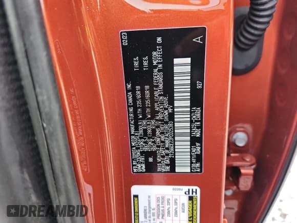 ✅ 2023 Lexus NX 350 Premium • VIN: 2T2GGCEZ2PC025383 • Lot: 81706925. Listed on Copart with 38,443 mi. Free auction sales archive from the USA and detailed vehicle history report at DreamBid. Image 12.