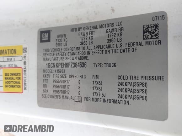 ✅ 2015 Chevrolet Silverado 1500 LS • VIN: 1GCNKPEH6FZ384636 • Лот: 42752657. Опубликован ранее на IAAI с пробегом 222 291 миль. Бесплатный доступ к архиву аукционных продаж из США и подробный отчёт об истории автомобиля на DreamBid. Изображение 9.