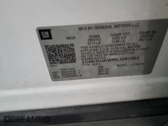 ✅ 2019 Chevrolet Traverse LT Cloth • VIN: 1GNERGKW9KJ281063 • Lot: 74217424. Wystawiony na Copart z przebiegiem Nie podano. Bezpłatny archiwum sprzedaży aukcyjnych z USA i szczegółowy raport historii pojazdu na DreamBid. Zdjęcie 13.