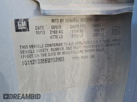 ✅ 2014 Chevrolet Impala LT • VIN: 1G1125S35EU132893 • Лот: 73495884. Опубликован ранее на Copart с пробегом 149 287 миль. Бесплатный доступ к архиву аукционных продаж из США и подробный отчёт об истории автомобиля на DreamBid. Изображение 13.