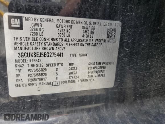 ✅ 2014 Chevrolet Silverado 1500 LTZ • VIN: 3GCUKSEJ5EG275441 • Лот: 64464415. Опубликован ранее на Copart с пробегом 155 208 миль. Бесплатный доступ к архиву аукционных продаж из США и подробный отчёт об истории автомобиля на DreamBid. Изображение 12.