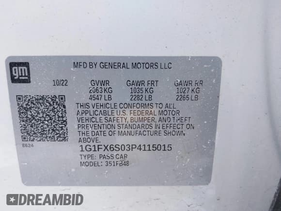 ✅ 2023 Chevrolet Bolt EV 2LT • VIN: 1G1FX6S03P4115015 • Lot: 41544105. Wystawiony na IAAI z przebiegiem 22 964 mil. Bezpłatny archiwum sprzedaży aukcyjnych z USA i szczegółowy raport historii pojazdu na DreamBid. Zdjęcie 9.