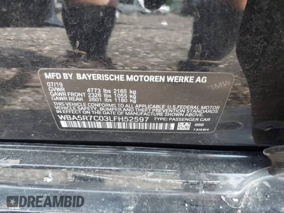 2020 BMW 3 Series 330i xDrive с VIN WBA5R7C03LFH52597, выставлен на аукционе IAAI как лот 42618079 с пробегом 51 767 миль миль и . История ставок и продаж доступна на DreamBid. Изображение 9.