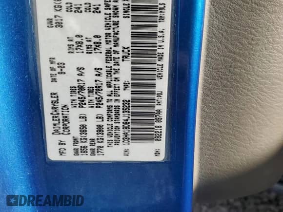 2004 Dodge 1500 SLT с VIN 1D3HA18D84J135232, выставлен на аукционе Copart как лот 74570784 с пробегом 134 173 миль миль и Списание • Salvage title. История ставок и продаж доступна на DreamBid. Изображение 12.