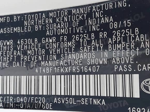 2015 Toyota Camry LE with VIN 4T4BF1FKXFR516407, listed as a IAAI auction lot 43385667 with 52,160 mi miles and . Bid and sale history available at DreamBid. Image 9.