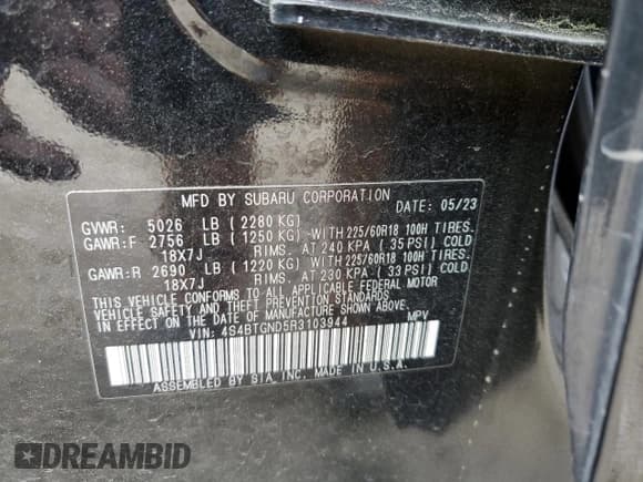 ✅ 2024 Subaru Outback Limited XT • VIN: 4S4BTGND5R3103944 • Lot: 91661565. Wystawiony na Copart z przebiegiem 43 768 mil. Bezpłatny archiwum sprzedaży aukcyjnych z USA i szczegółowy raport historii pojazdu na DreamBid. Zdjęcie 14.