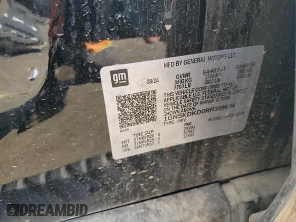 ✅ 2024 Chevrolet Suburban Z71 • VIN: 1GNSKDKD0RR359634 • Лот: 68718695. Опубликован ранее на Copart с пробегом Не указан. Бесплатный доступ к архиву аукционных продаж из США и подробный отчёт об истории автомобиля на DreamBid. Изображение 13.