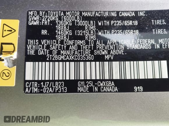 ✅ 2019 Lexus RX 450h • VIN: 2T2BGMCAXKC035360 • Lot: 43593457. Wystawiony na IAAI z przebiegiem 179 390 mil. Bezpłatny archiwum sprzedaży aukcyjnych z USA i szczegółowy raport historii pojazdu na DreamBid. Zdjęcie 9.