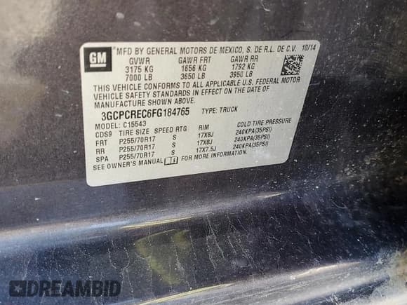 ✅ 2015 Chevrolet Silverado 1500 LT • VIN: 3GCPCREC6FG184765 • Лот: 92641775. Опубликован ранее на Copart с пробегом 343 917 миль. Бесплатный доступ к архиву аукционных продаж из США и подробный отчёт об истории автомобиля на DreamBid. Изображение 12.