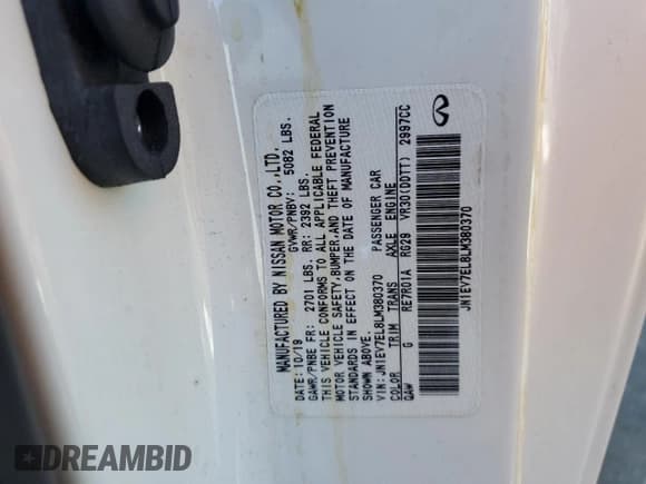 ✅ 2020 Infiniti Q60 Luxe • VIN: JN1EV7EL8LM380370 • Lot: 81544725. Wystawiony na Copart z przebiegiem 31 394 mil. Bezpłatny archiwum sprzedaży aukcyjnych z USA i szczegółowy raport historii pojazdu na DreamBid. Zdjęcie 12.