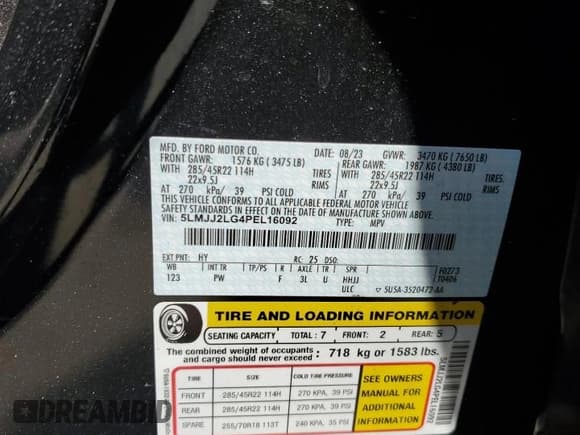 ✅ 2023 Lincoln Navigator Reserve • VIN: 5LMJJ2LG4PEL16092 • Лот: 81286695. Опубликован ранее на Copart с пробегом Не указан. Бесплатный доступ к архиву аукционных продаж из США и подробный отчёт об истории автомобиля на DreamBid. Изображение 13.