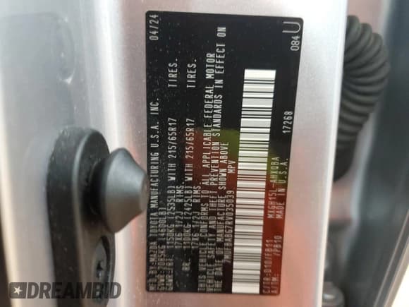 ✅ 2024 Toyota Corolla Cross Hybrid S • VIN: 7MUFBABG7RV035039 • Lot: 56900825. Listed on Copart with 6,331 mi. Free auction sales archive from the USA and detailed vehicle history report at DreamBid. Image 14.